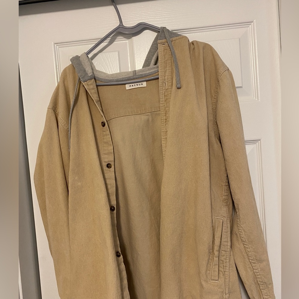 Hooded shirt men’s, size XL, beige - Picture 5 of 5